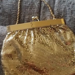 Antique vintage gold mesh purse